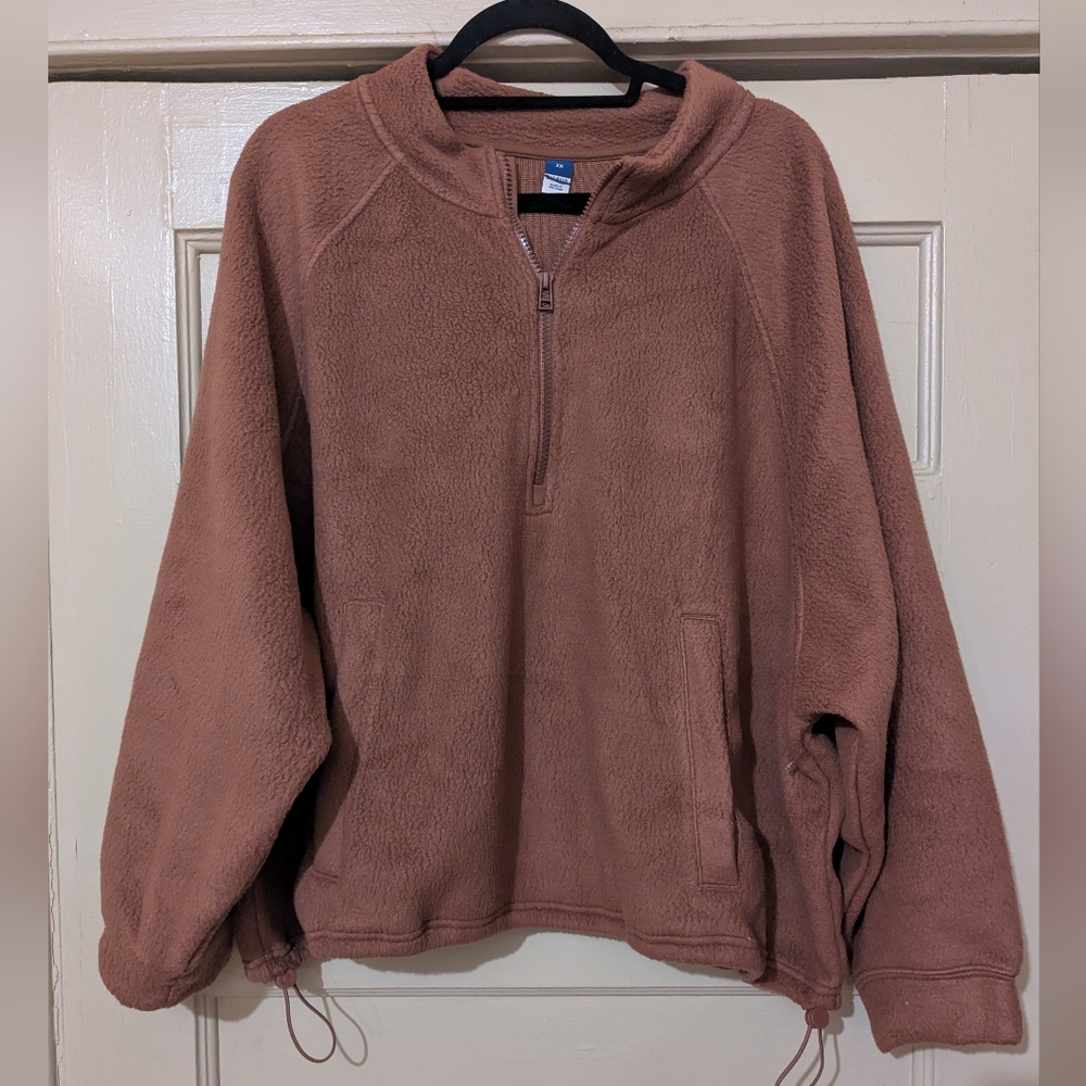 SOLD Old Navy Brown Fleece Quarter-Zip Pullover
